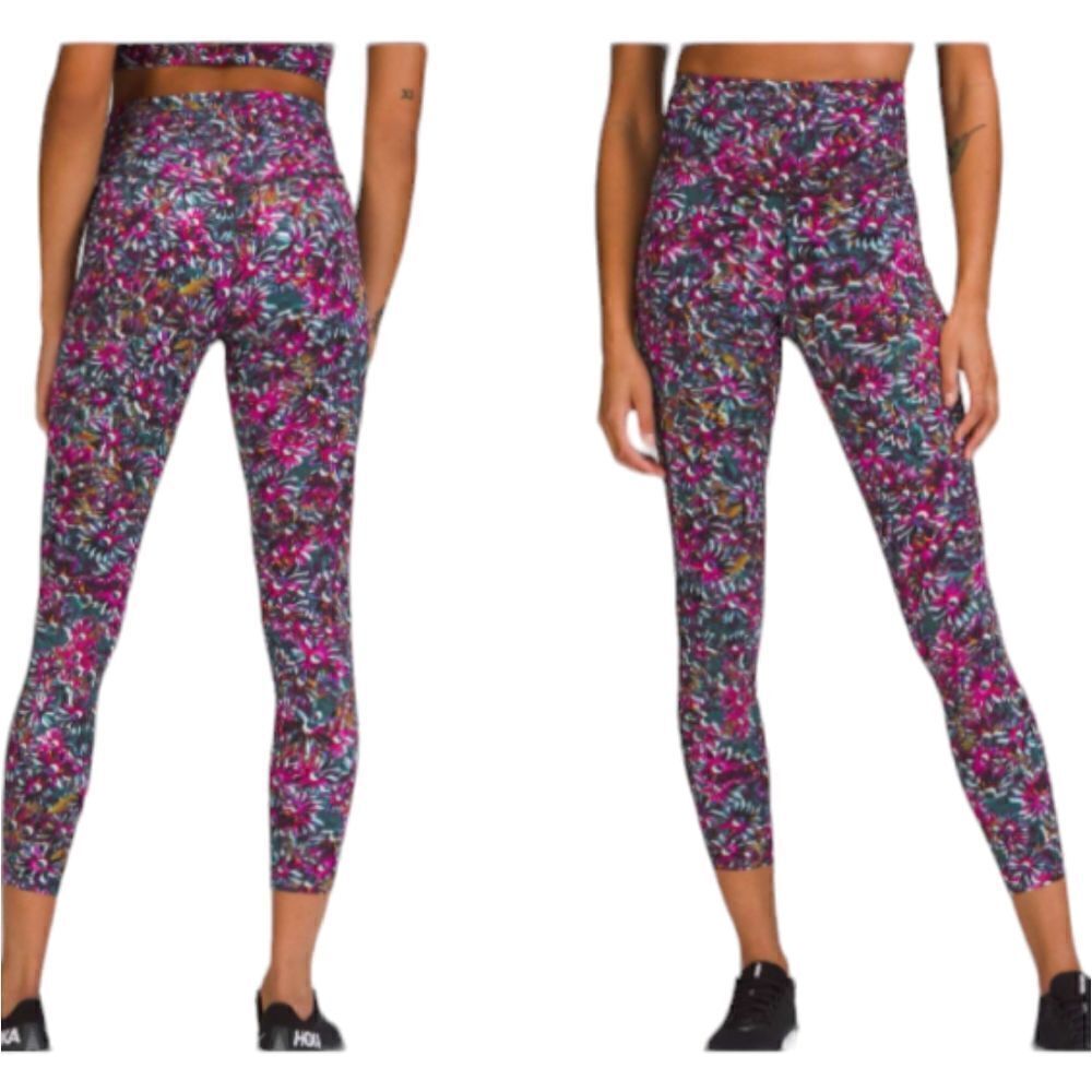 Lululemon Base Pace Leggings High-rise Running Tight Floral Electric Multi 6